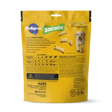 Biscoito-Pedigree-Biscrok-para-Caes-Filhotes-Leite-300g-foto-da-parte-de-tras-da-embalagem