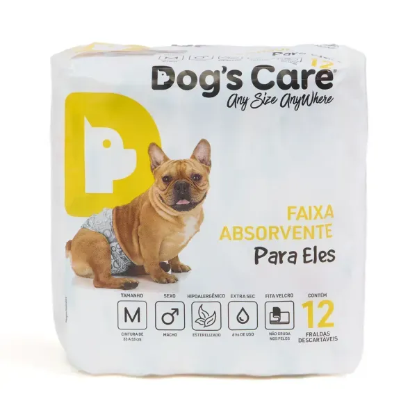 Fralda Higiênica Ecofralda Macho Dogs Care 12 unidades GG