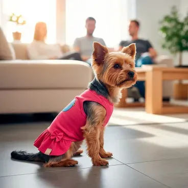Vestido-Pintinho-Coral-Fabrica-Pet-tamanho-PP-foto-do-vestido-no-pet