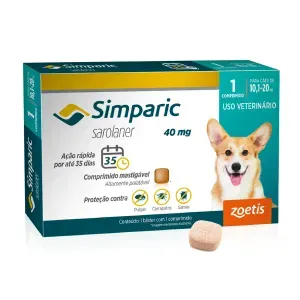 Antipulgas Simparic 10 a 20kg Cães 40mg