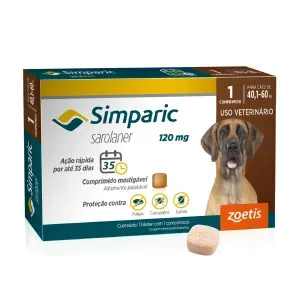 Antipulgas Simparic 40 a 60kg Cães 120mg