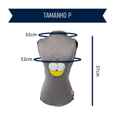 Regata-Pintinho-Cinza-Fabrica-Pet-tamanho-P-foto-explicativa-do-tamanho-da-peca