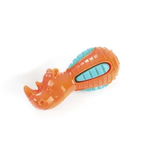 Brinquedo Mordedor Rinoceronte Tex Pets Laranja - Único