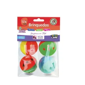 Brinquedo para Gatos Bola com Estrelas 4 Unidades Tex Pets - Único