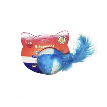 Brinquedo-Bola-com-Plumas-Tex-Pets-Azul