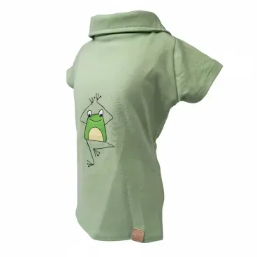 Polo-Malha-Sapo-Verde-Fabrica-Pet-tamanho-PP-foto-da-lateral