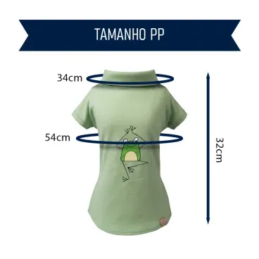 Polo-Malha-Sapo-Verde-Fabrica-Pet-tamanho-PP-foto-explicativa-do-tamanho-da-peca