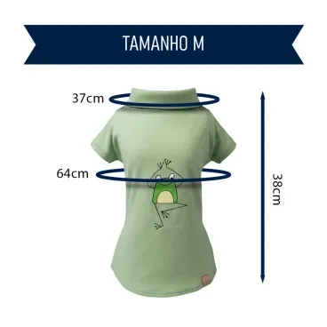 Polo-Malha-Sapo-Verde-Fabrica-Pet-tamanho-M-foto-explicativa-do-tamanho-da-peca