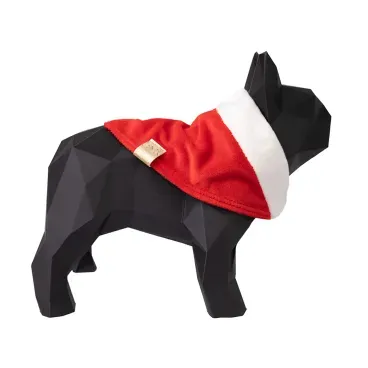 Bandana-Natal-Vermelha-Fabrica-Pet-tamanho-P-foto-da-bandana-no-manequim-em-forma-de-cachorro-na-parte-da-lateral