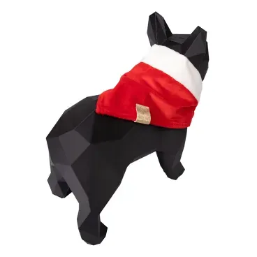 Bandana-Natal-Vermelha-Fabrica-Pet-tamanho-M-foto-da-bandana-no-manequim-em-forma-de-cachorro-na-parte-de-tras