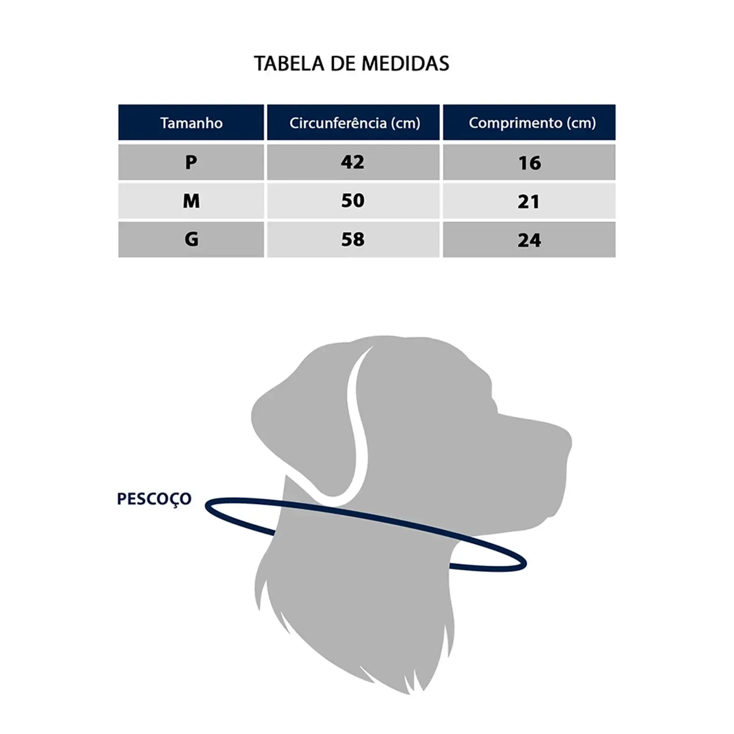 Bandana-Natal-Vermelha-Fabrica-Pet-tamanho-G-foto-explicativa-de-tabela-com-as-medidas-para-cada-tamanho-de-cachorro