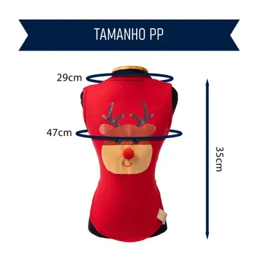 Regata-Natal-Rena-Vermelha-Fabrica-Pet-tamanho-PP-foto-explicativa-do-tamanho-da-peca