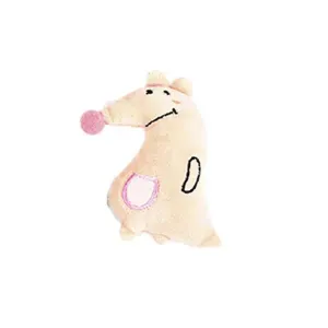 Brinquedo Pelúcia Mini Zoo Canguru com Catnip Tex Pets Bege - Único
