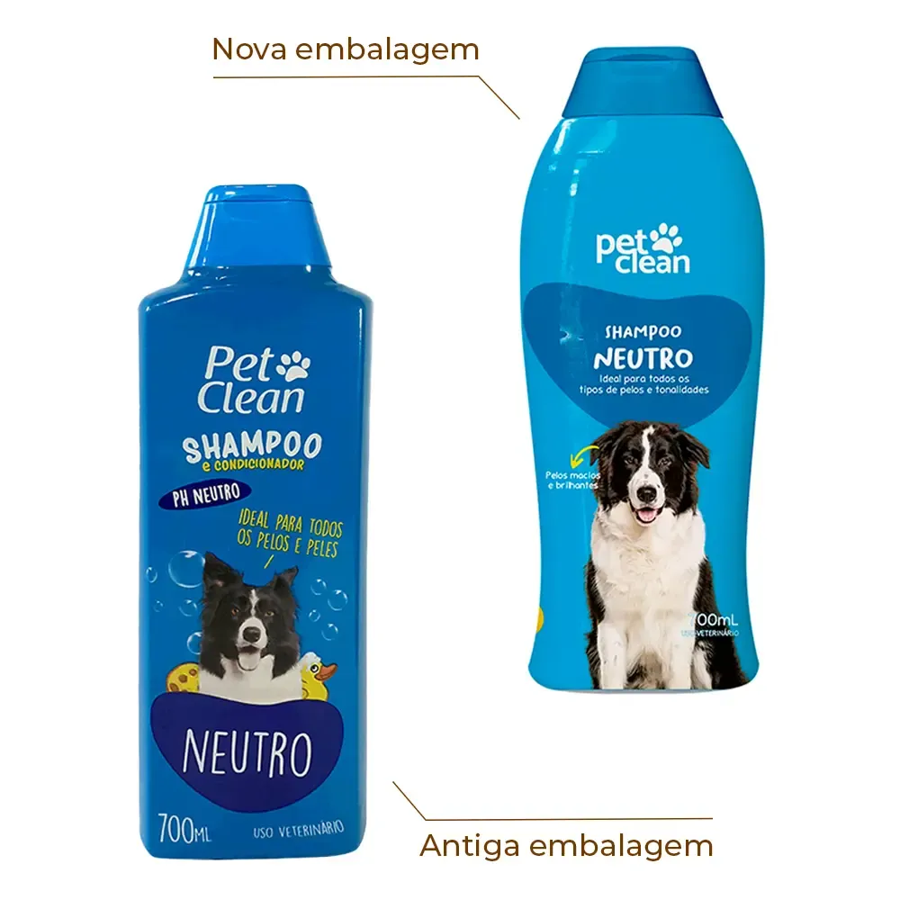 Shampoo e Condicionador Neutro Cães e Gatos Pet Clean