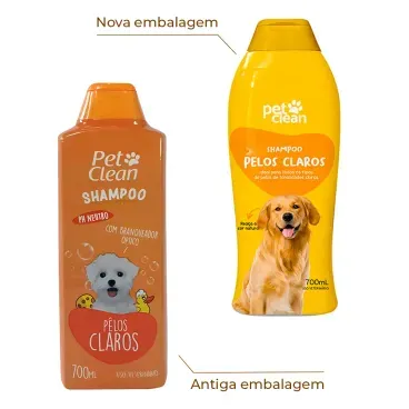 Shampoo-e-Condicionador-Pelos-Claros-Pet-Clean-700-ml-foto-da-embalagem-antiga-e-nova