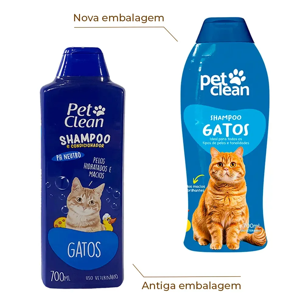 Shampoo Gatos 2 em 1 Pet Clean