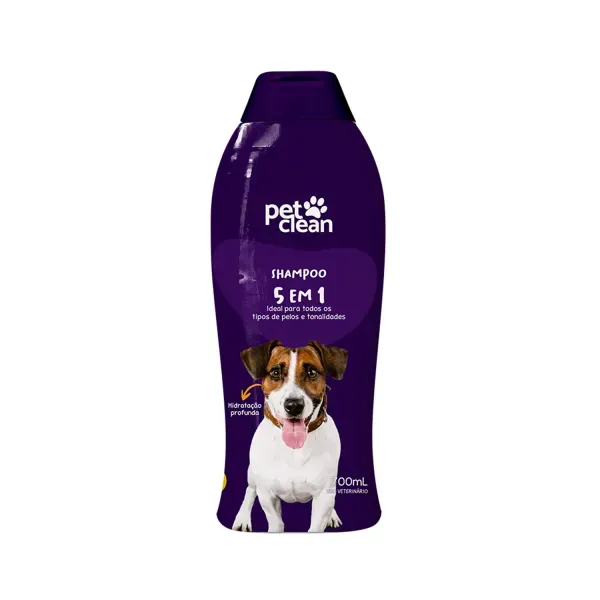 Shampoo 5 em 1 para Cães e Gatos Pet Clean 700 ml