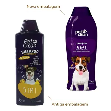 Shampoo-5-em-1-para-Caes-e-Gatos-Pet-Clean-700-ml-foto-da-embalagem-antiga-e-nova