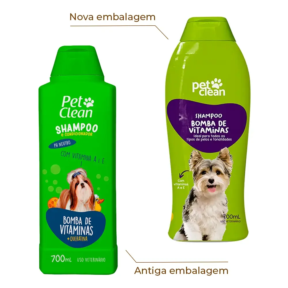Shampoo para Cães e Gatos Bomba de Vitaminas Pet Clean Shampoo para Cães e Gatos Bomba de Vitaminas Pet Clean