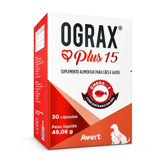 Ograx Plus 15 para Cães e Gatos Avert 30 cápsulas