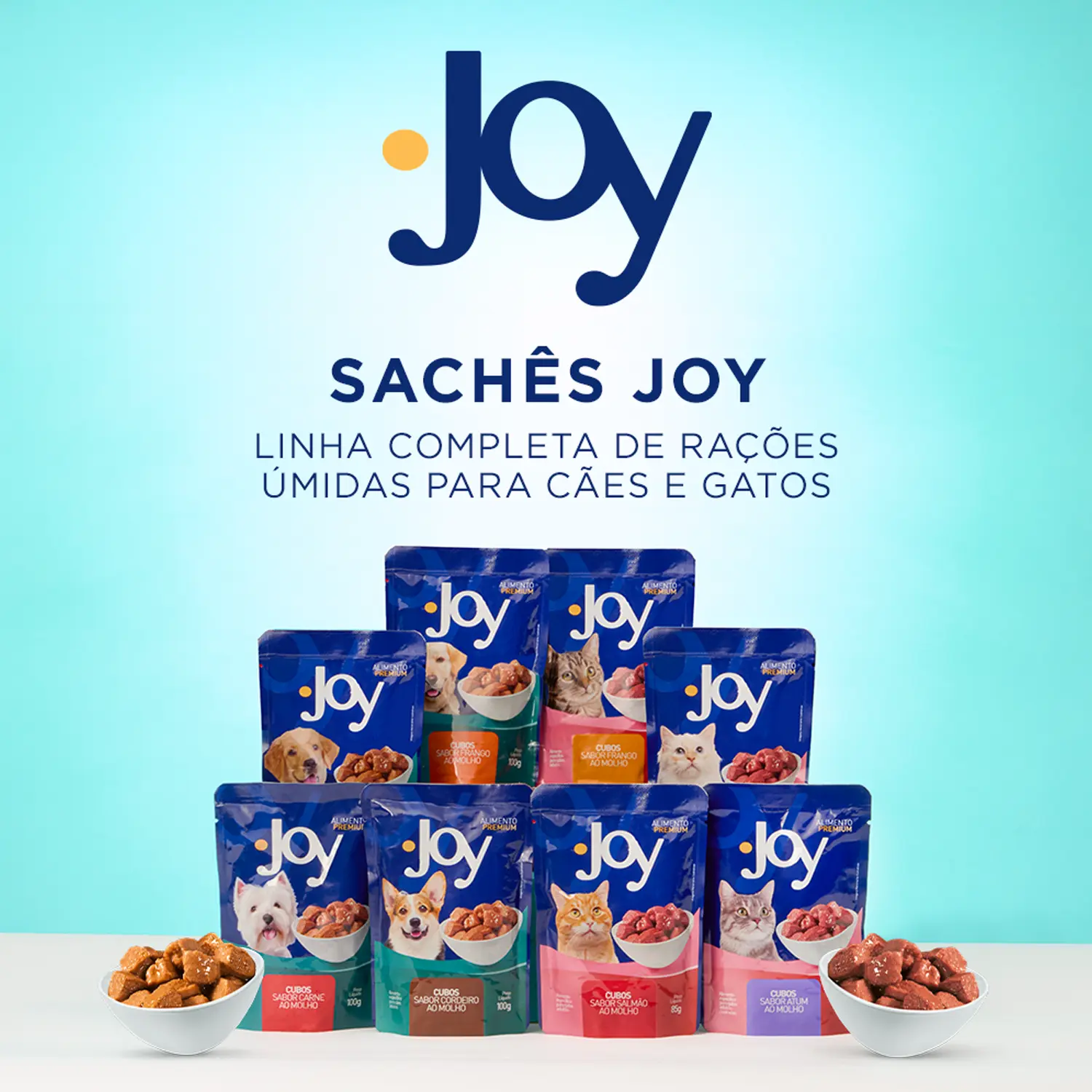 Ração Úmida Joy Gatos Adultos Salmão ao Molho