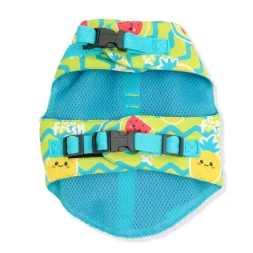 Detalhes-da-parte-da-frente-do-Peitoral-e-Guia-Fruits-Emporium-Distripet-Verde