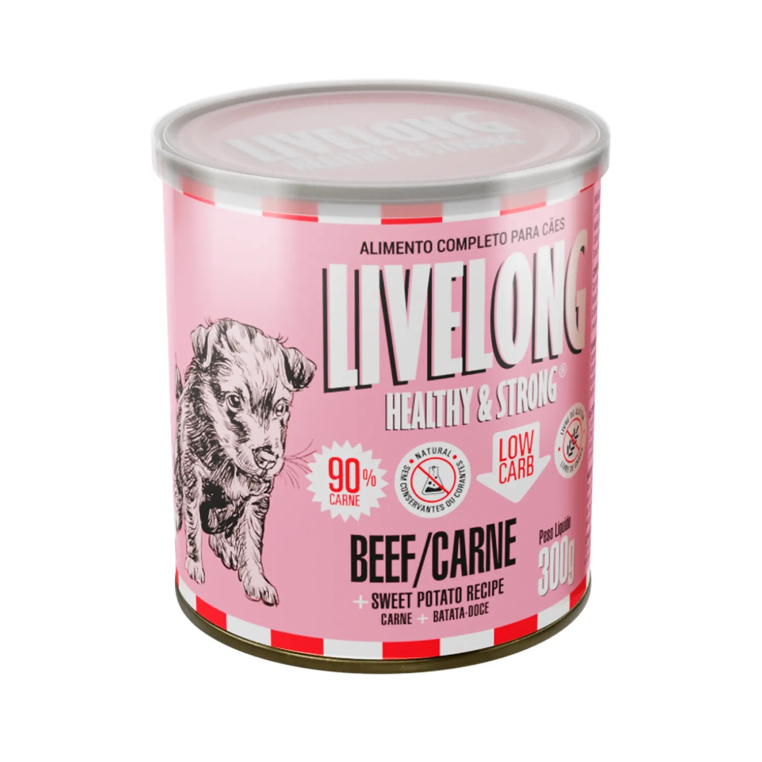 Ração Úmida Natural para Cães Livelong Carne