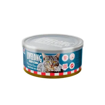 racao-umida-natural-para-gatos-livelong-yummy-sea-food-delicias-do-mar-150G