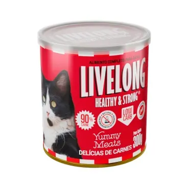 racao-umida-natural-para-gatos-livelong-yummy-meats-delicias-de-carne-300G