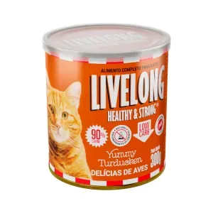 Ração Úmida Natural para Gatos Livelong Yummy Turducken Delícias de Aves