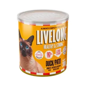 Ração Úmida Natural para Gatos Livelong Sensitive Pato - 300g