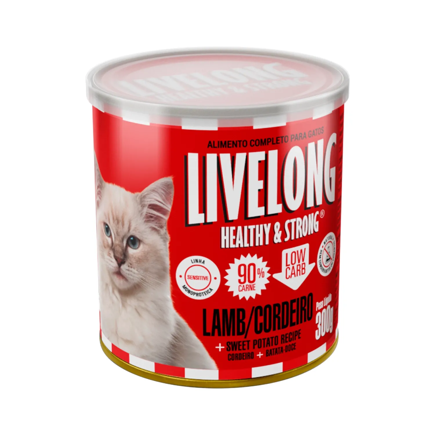 Ração Úmida Natural para Gatos Livelong Sensitive Cordeiro