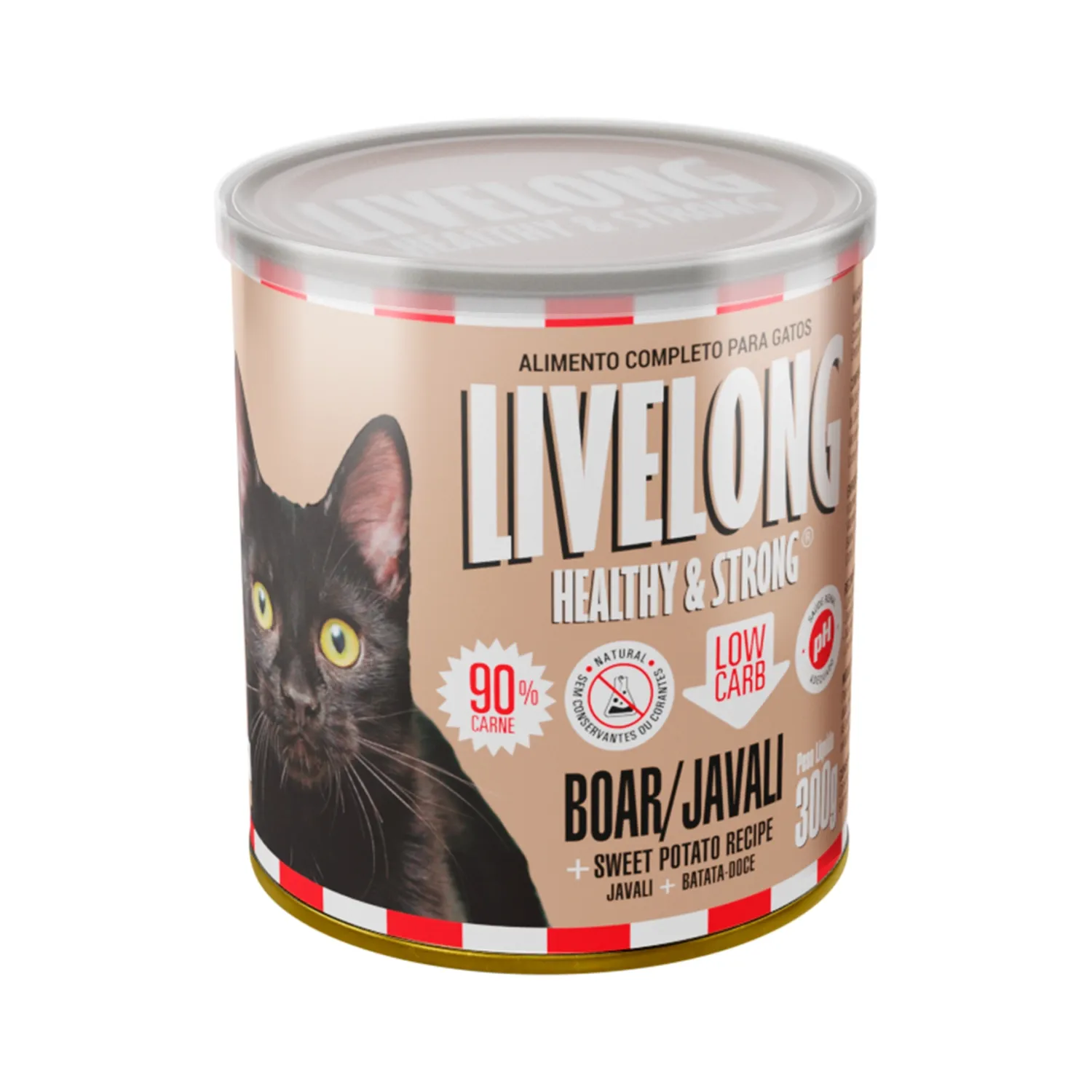 Ração Úmida Natural para Gatos Livelong Javali