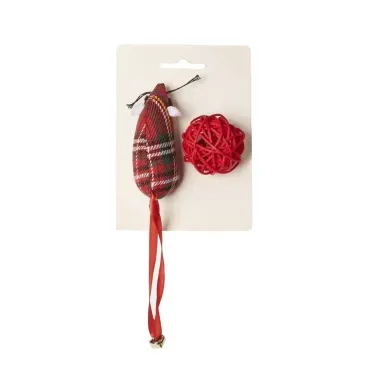 Brinquedo-Ratinho-e-Bola-com-Guizo-Savana-Pet-Vermelho-na-embalagem