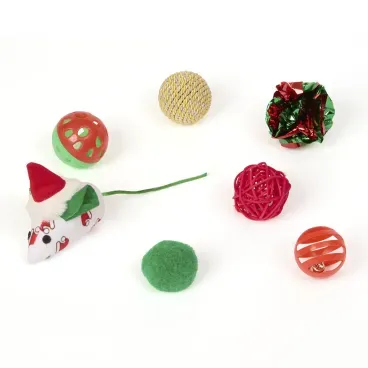 Brinquedos-fora-da-embalagem-do-Brinquedo-Mix-Bengala-de-Natal-para-Gatos-Savana-Pet