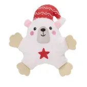 Brinquedo Pelúcia com Mordedor Ursinho com Gorro Savana Pet Branco