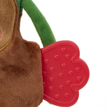 Detalhes-do-mordedor-do-Brinquedo-Pelucia-com-Mordedor-Rena-com-Gorro-Savana-Pet-Marrom