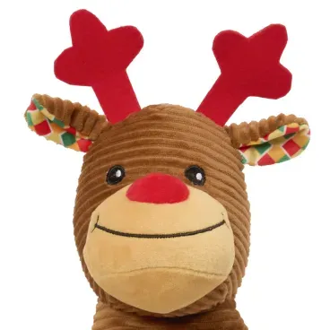 Detalhes-do-rosto-do-Brinquedo-Pelucia-Rena-com-Chifre-Vermelho-Savana-Pet