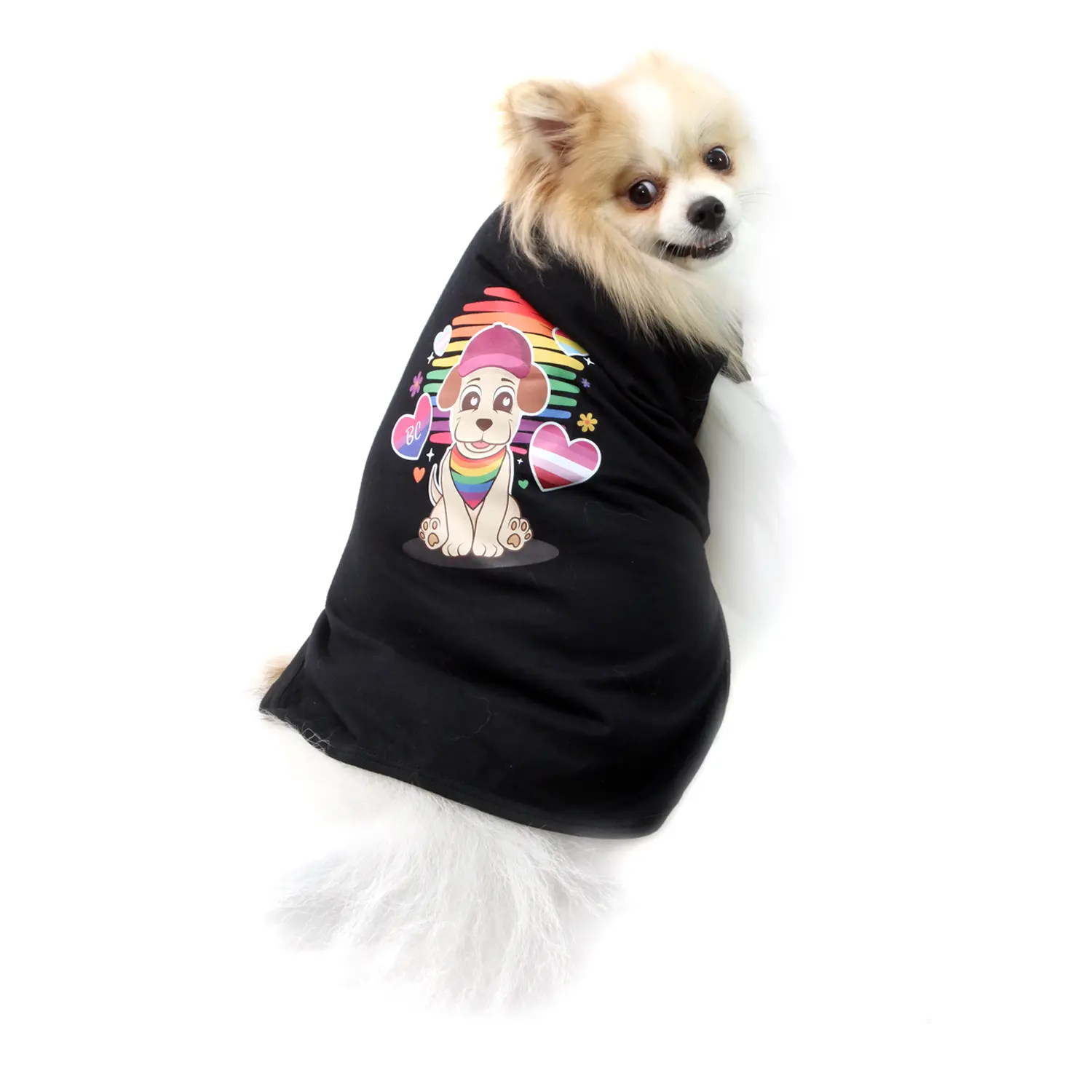 camiseta-pride-PP-preta-bichinho-chic-pet-pequeno-de-lado