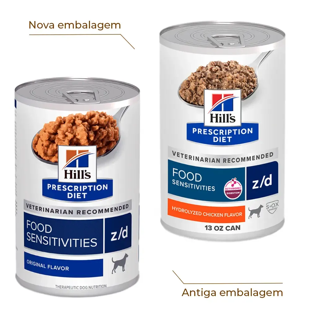 Ração Úmida Hill's Prescription Diet Z/D Cães Adultos Alergias Alimentares e da Pele