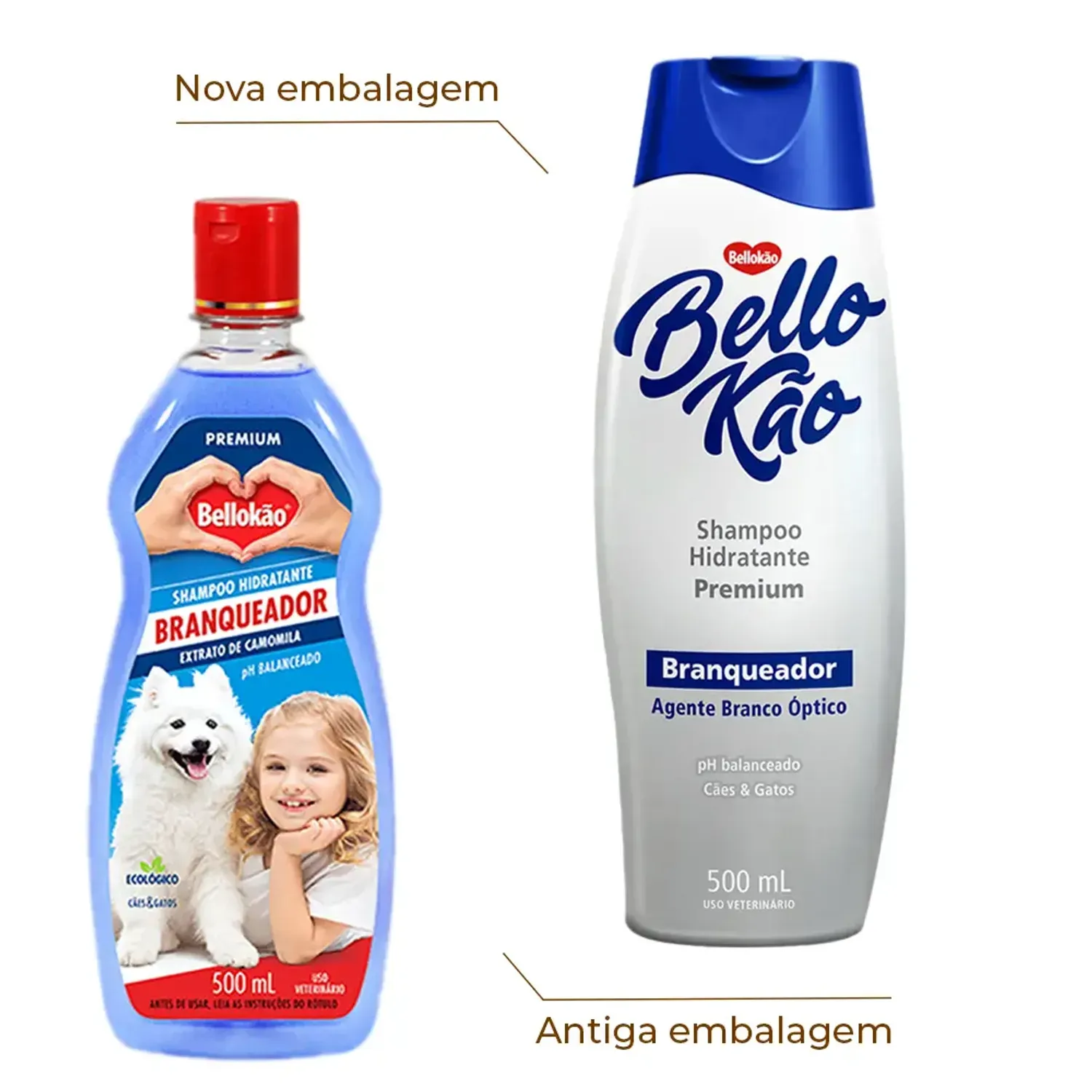 2-Shampoo Branqueador Hidratante Bellokao 500ml