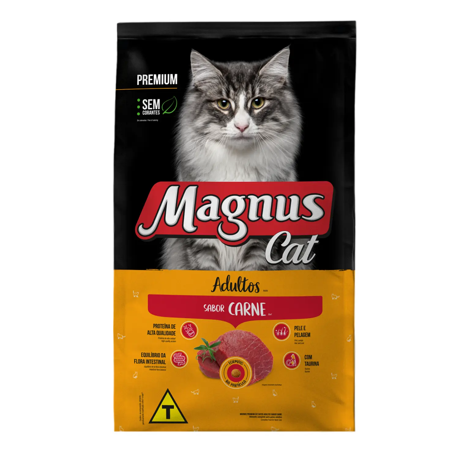 3-Racao Magnus Cat para Gatos Adultos Carne 20kg