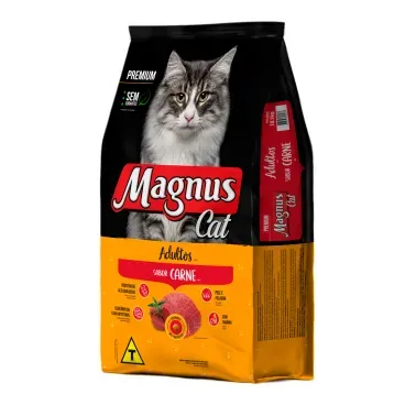 2-Racao Magnus Cat para Gatos Adultos Carne 20kg