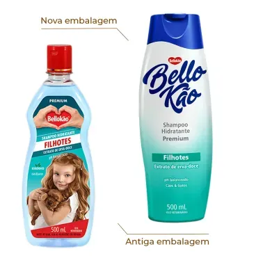 2-Shampoo Filhotes Caes e Gatos Bellokao 500ml