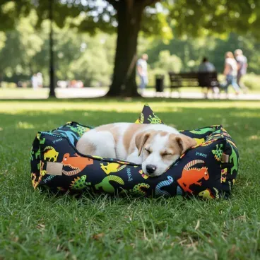 Pet-dormindo-na-Cama-Dino-para-Caes-e-Gatos-Fabrica-Pet