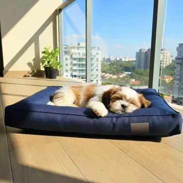 Pet-dormindo-na-Cama-Flat-Cordoba-Fabrica-Pet-Azul