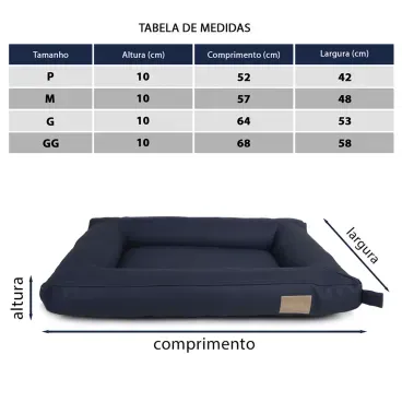 Tabela-de-medidas-dos-tres-tamanhos-da-Cama-Flat-Cordoba-Fabrica-Pet-Azul