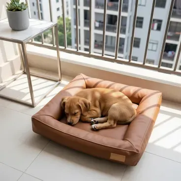 Pet-dormindo-na-Cama-Flat-Cordoba-Fabrica-Pet-Marrom