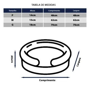 Tabela-de-medidas-da-Cama-Snow-para-Caes-e-Gatos-Fabrica-Pet-Azul
