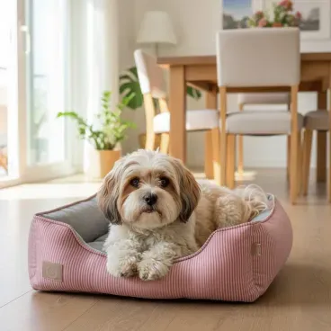 Cachorro-deitado-na-Cama-Home-para-Caes-e-Gatos-Fabrica-Pet-Rosa